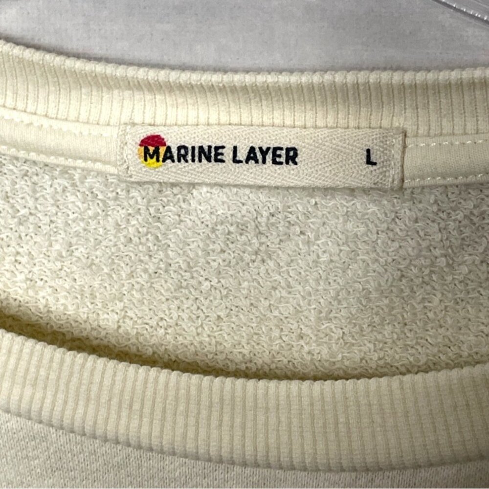 Marine Layer Ombre Palm Crewneck Sweatshirt in Cream and Pink - Picture 3 of 8
